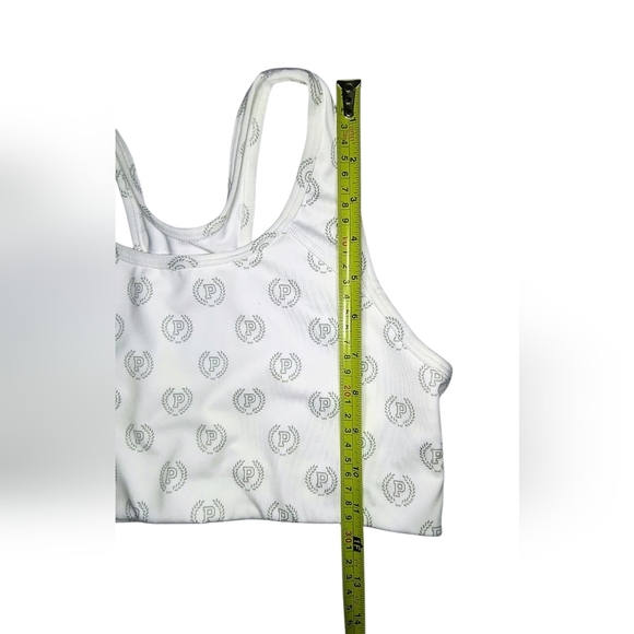 Victoria's Secret PINK Ultimate Unlined White Sports Bra With P Emblem Pattern L - Picture 4 of 6